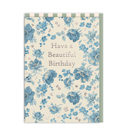 Blue Anenome Beautiful Birthday Card