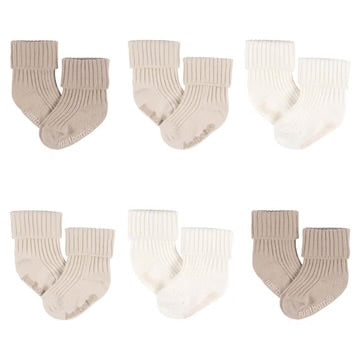 Baby Socks 6 Pk - Tan