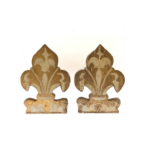 Vintage Florentine Fleur-De-Lys Bookends - Pair