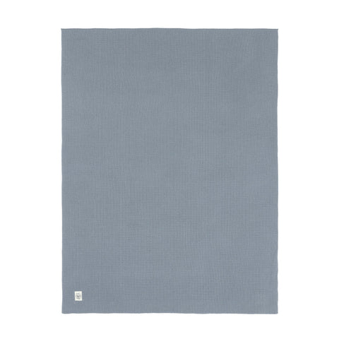 Waffle Knitted Baby Blanket - Blue