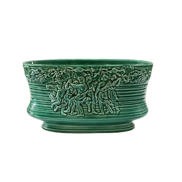 Vintage Sylvac "Bacchanti" Green Pottery Jardiniere/Planter