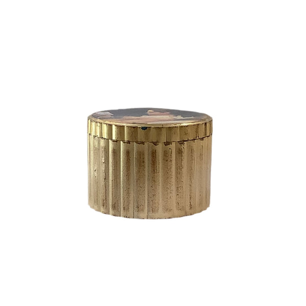 Vintage Round Gold Lidded Florentine Box