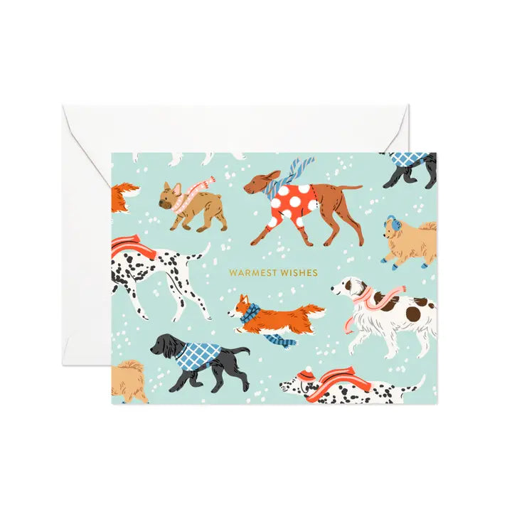 Warmest Wishes Dogs Holiday Greeting Cards