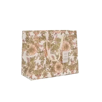 Hand Block Printed Gift Bag - Wild Rose Terracotta