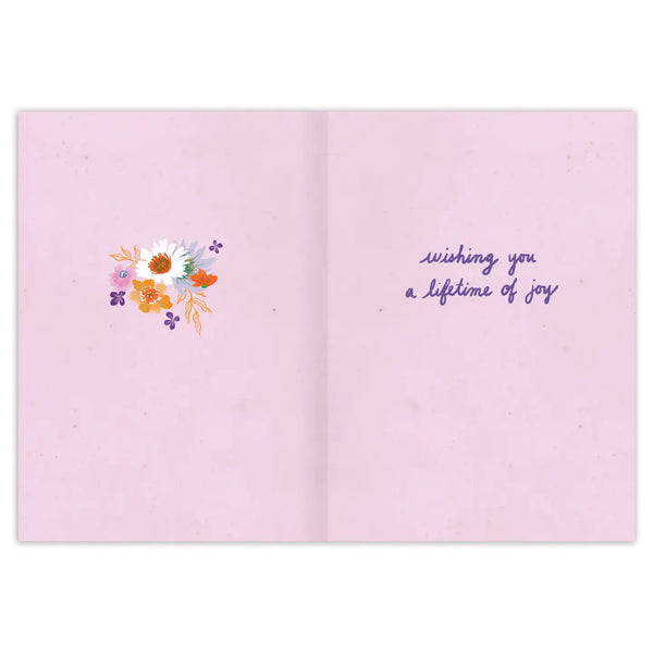 Floral Cake Wedding Card