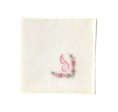 Vintage White Monogrammed Embroidered Hankie