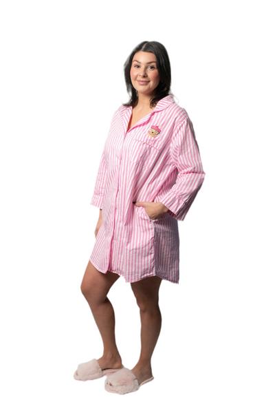 Pink Striped Cotton Nightshirt