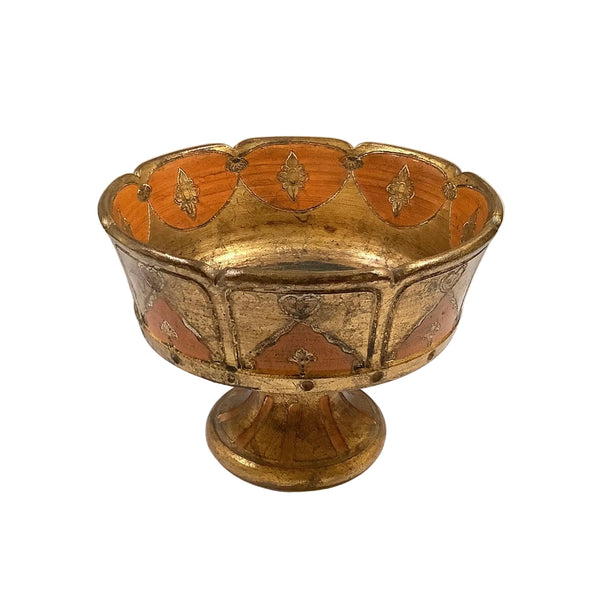 Vintage Florentine Terra Cotta Pedestal Bowl