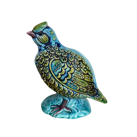 Vintage Hand Painted Pottery Quail