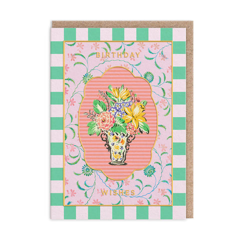 Cottagecore Large Vase Birthday Card