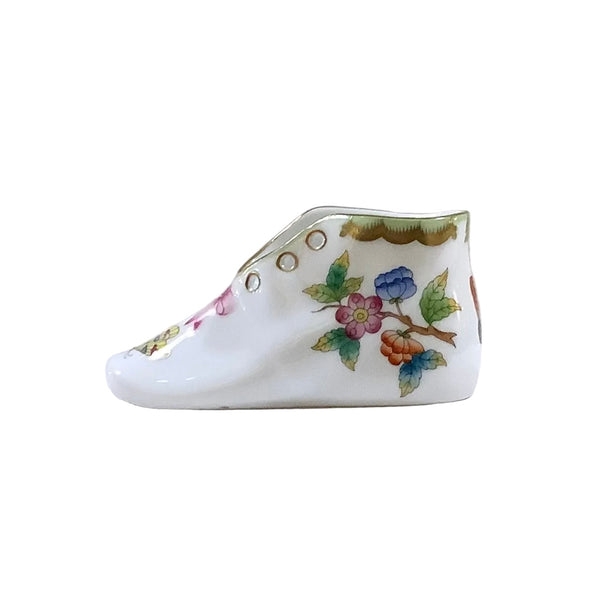 Vintage Herend Queen Victoria Porcelain Baby Shoe
