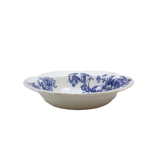 Vintage Blue & Cream Rimmed Small Bowl