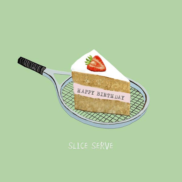 Slice Serve Tennis Birthday Card