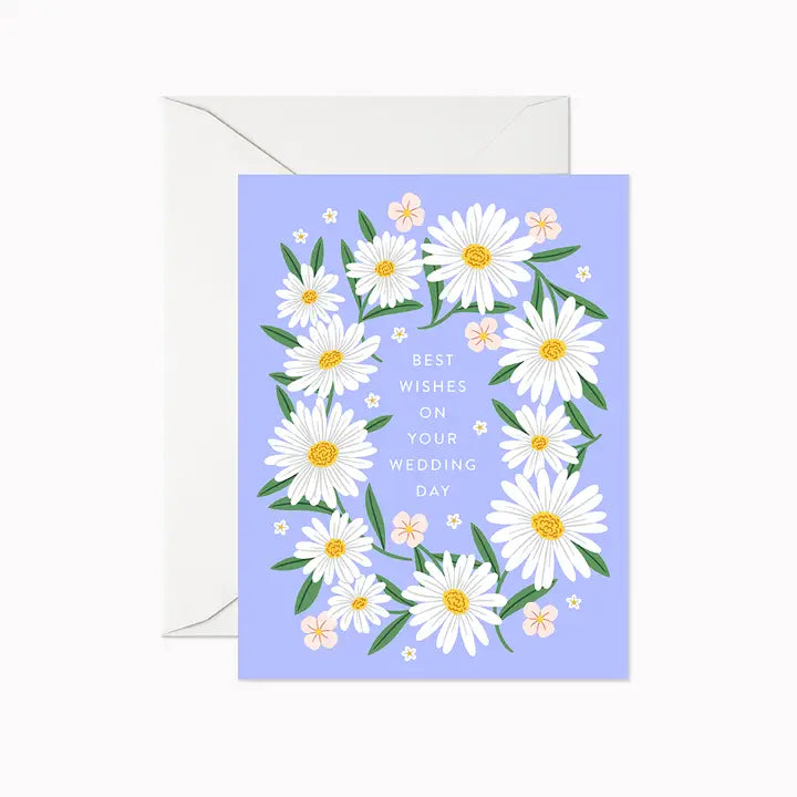 Best Wishes Wedding Daisies Greeting Card