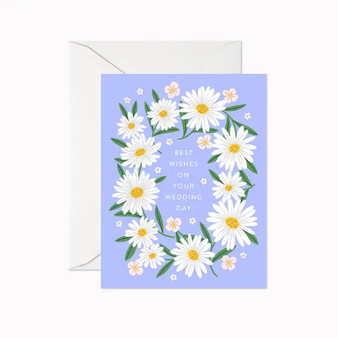 Best Wishes Wedding Daisies Greeting Card