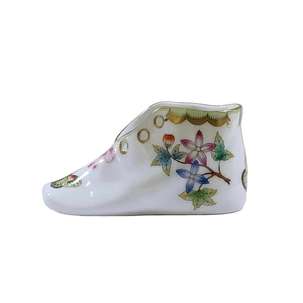 Vintage Herend Queen Victoria Porcelain Baby Shoe