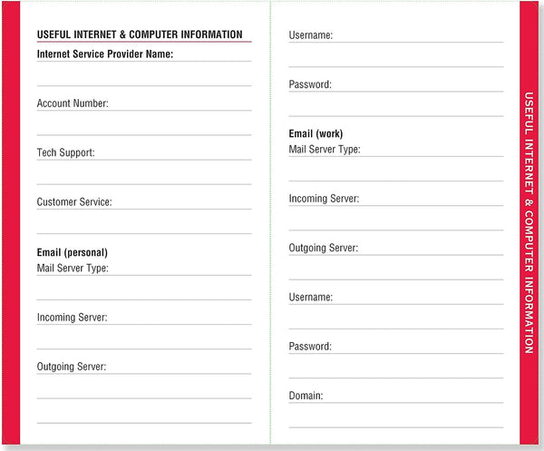 The Pocket Internet Password Logbook - Black