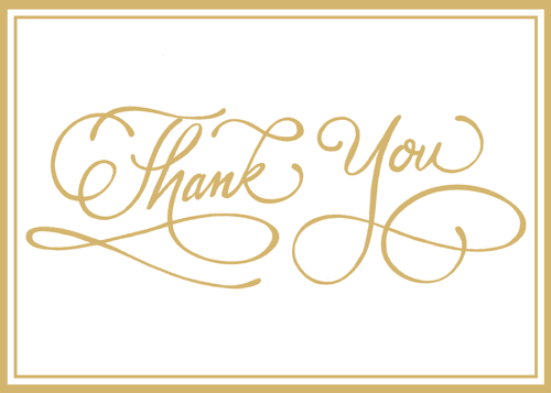 Thank You Notes - Gold Calligraphy