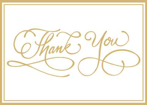 Thank You Notes - Gold Calligraphy