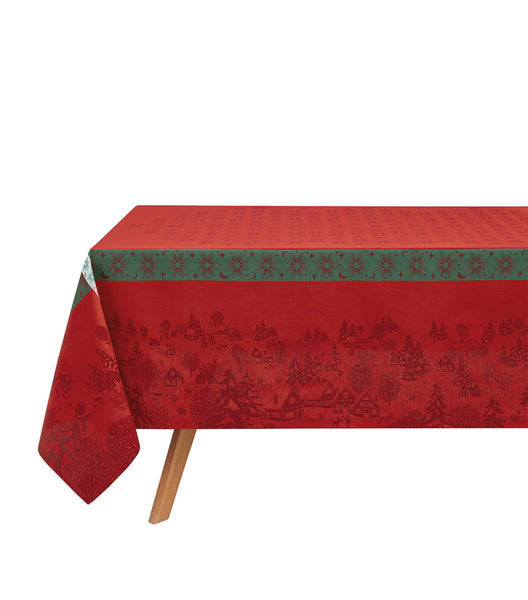 Le Jacquard Français Cotton Tablecloth - Sous Les Etoiles Red
