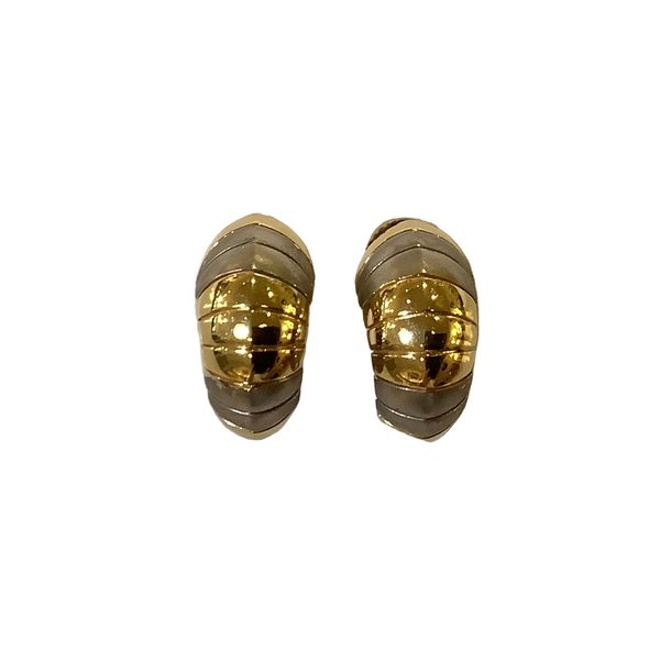 Vintage “Oscar de la Renta” Gold & Silver Tone Clip-On Earrings