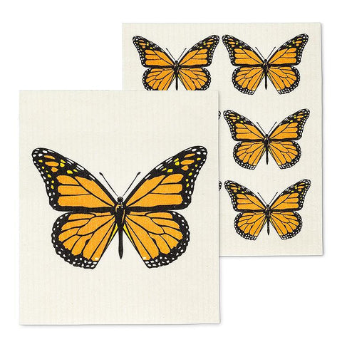 Monarch Butterfly Swedish Dishcloths Set of 2