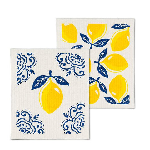 Lemon Swedish Dishcloths Set of 2