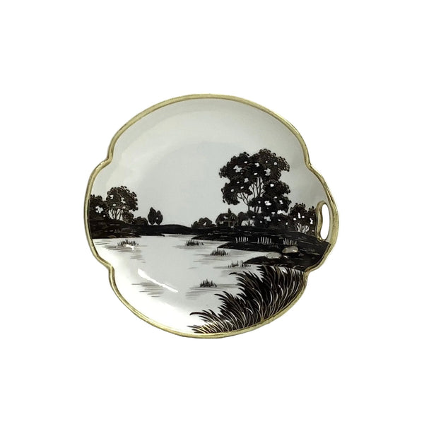 Vintage Hand-Painted Nippon Double-Handled Dish