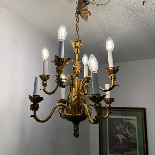 Vintage Gold Leaf Chandelier