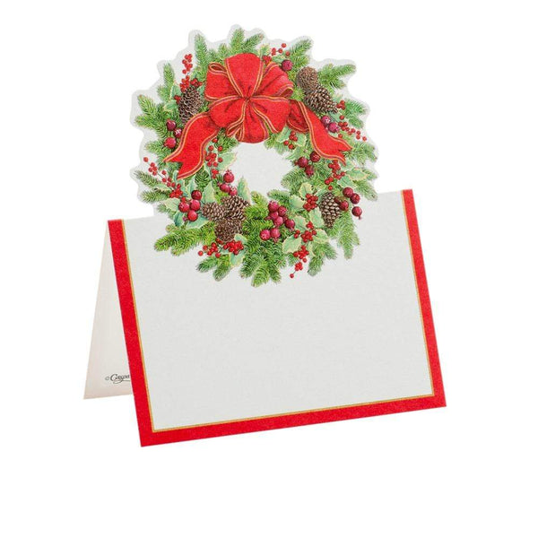 Evergreen Wreath Die-Cut Place Cards - 8 Per Package