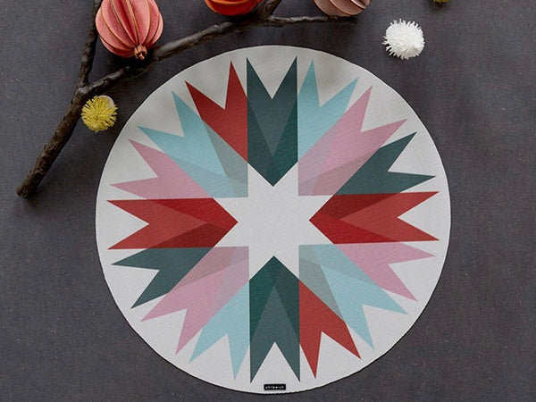 Chilewich Round Ribbon Print Placemat - Juniper
