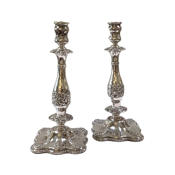 Vintage Silver-Plated Candlesticks Pair
