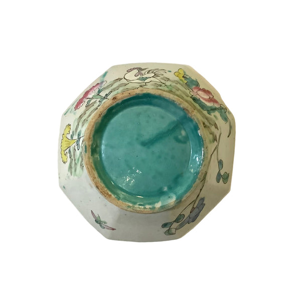 Vintage Chinese Hand-Painted Octagonal Footed Bowl II