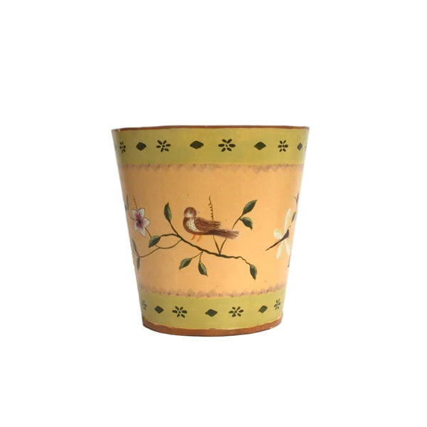 Vintage Hand-Painted Metal Planter