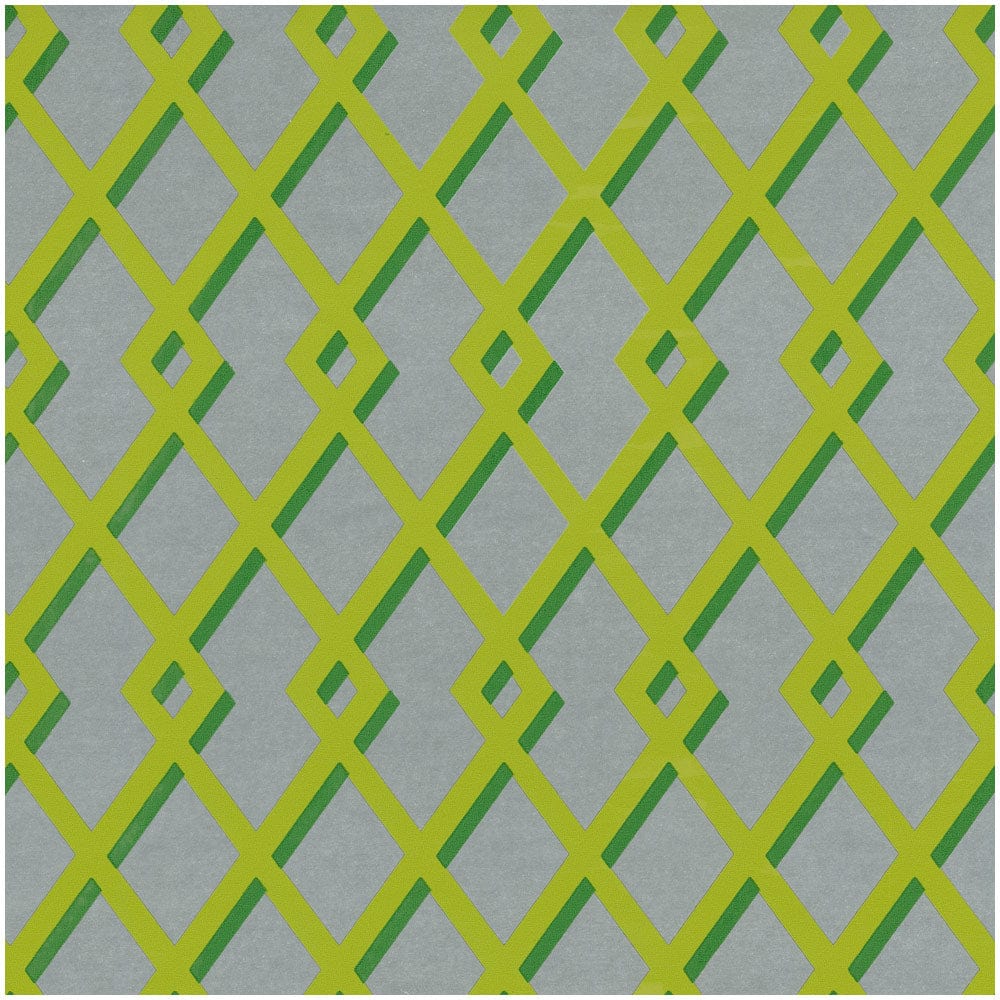 Trellis Green & Silver Roll Foil Wrapping Paper