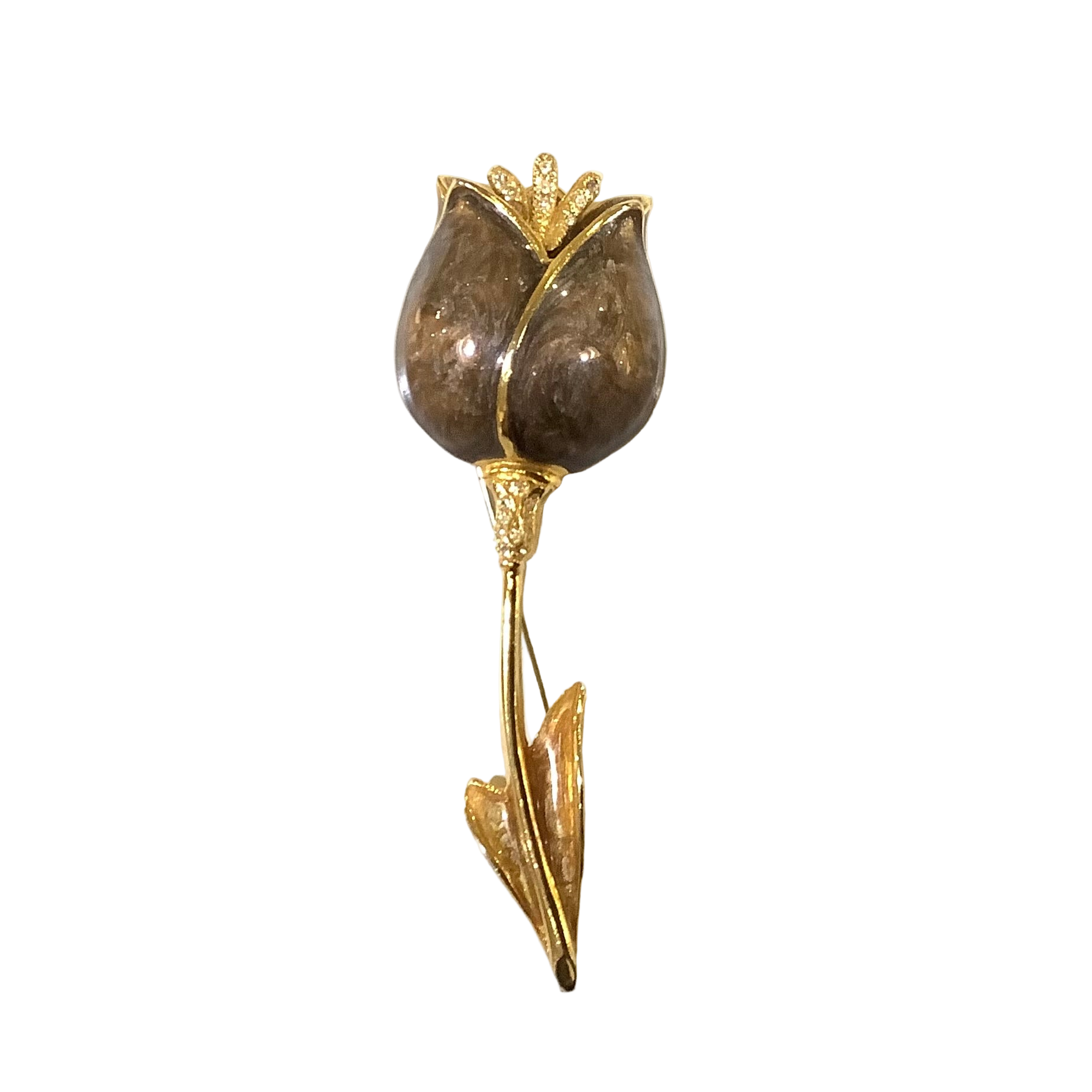 Vintage Tulip Stem Brooch
