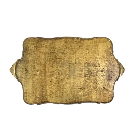 Vintage Florentine Green & Gold Rectangular Tray