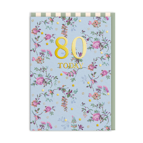 80 Today Birds and Roses Birthday Card