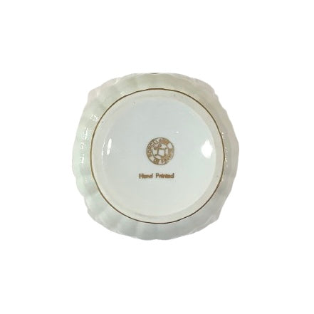 Vintage White & Gold Porcelain Pedestal Compote Bowl