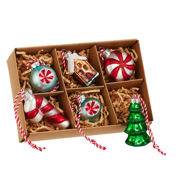 Box Of Vintage Style Glass Ornaments
