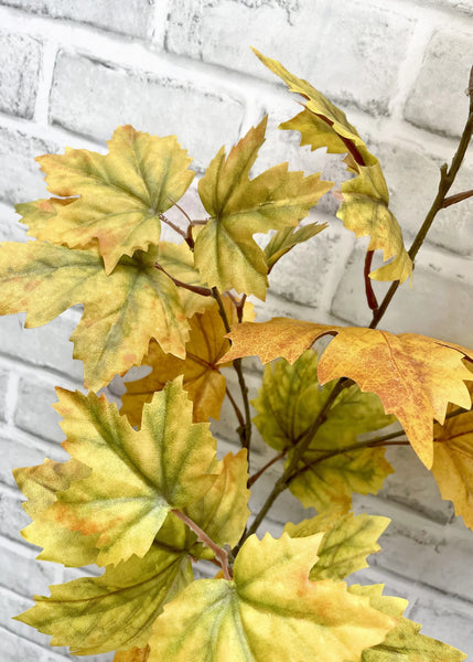Yellow & Green Maple Leaf Spray