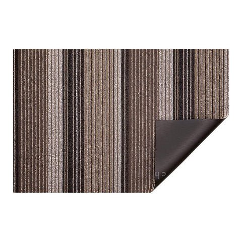 Chilewich Indoor/Outdoor Pleat Stripe Shag Floor Mat - Oyster