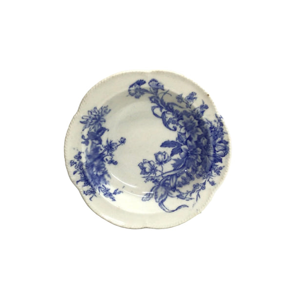 Vintage Blue & Cream Rimmed Small Bowl