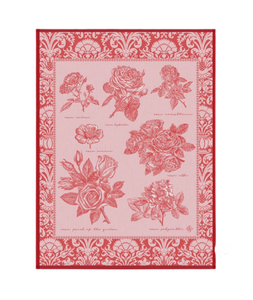 Le Jacquard Francais Tea Towel - Jardin Des Roses Red