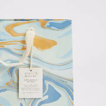 Hand Marbled Gift Bags - Summer Sky