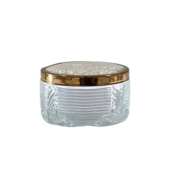 Vintage Art Deco Ribbed Glass Vanity/Trinket Jar