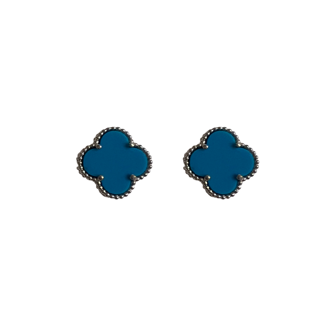 Clover Earrings - Turquoise/Silver