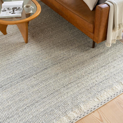 Sadie Handmade Rug - Cream/Pale Blue
