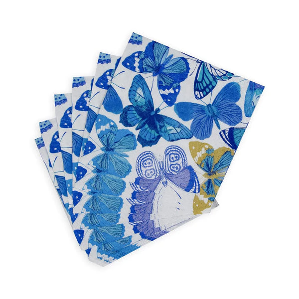 Cocktail Napkins - Butterflies Blue