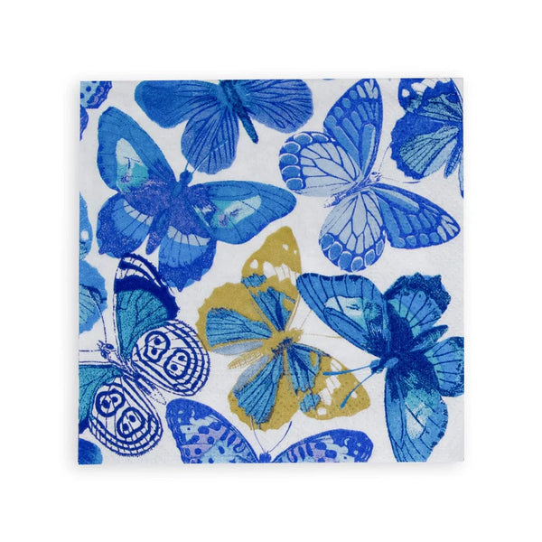 Cocktail Napkins - Butterflies Blue